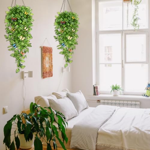 BLEUM CADE 4Pcs Fake Pothos Hanging Plants - Image 3