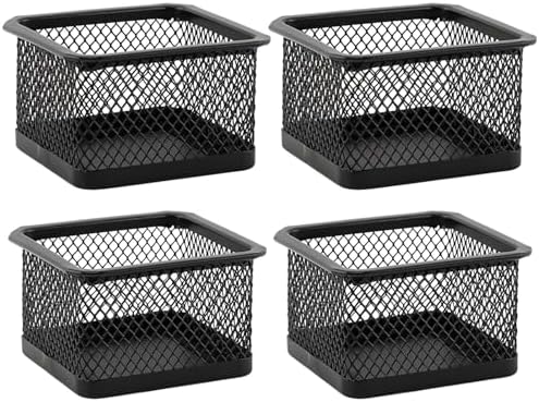 4 Pack Paper Clip Holder for Desk, Stackable Mesh Paperclip Organizer by Unknown