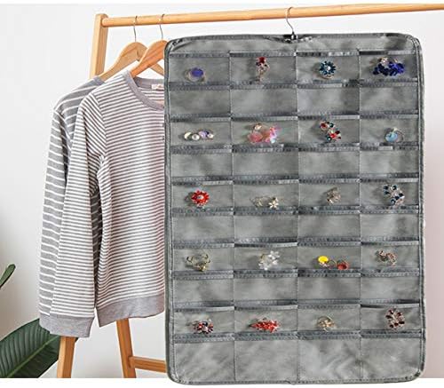 seven wolves Hanging Jewelry Organizer Holder, Storage Bag for Earrings Necklace Bracelet Ring Accessory Display Holder Bag, Grey