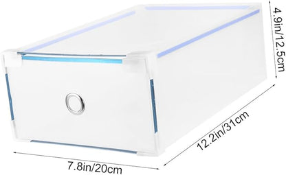 Ciieeo Low Heel Shoe Box 10pcs Plastic Drawer Type Storage Plastic Shoe Case Organizer Metal Edging