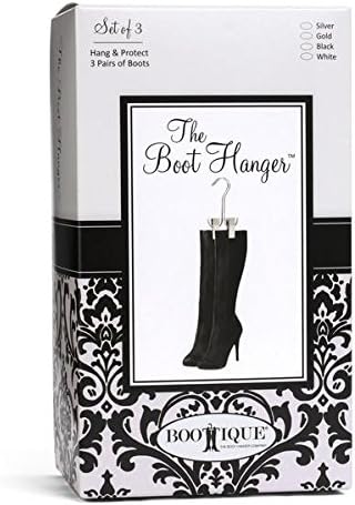 Original Boot Hanger - Shoe Storage Space Saver (Set of 3); Boot Hanger, Holder, Clips, Storage (Black)