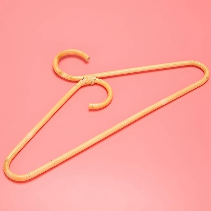 Rattan Clothes Hanger Style,Garments Organizer,Rack Adult Hanger,Room Decoration Hanger for Your Clothes.3 Pcs