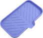MicoYang Silicone Bathroom Soap Dishes with Drain Spout-Bathroom and Kitchen Sink Organizer,Sponge Holder,Dish Soap Tray,Perfect for Dispenser,Scrubber,Bottle on Sink or Counter-Light Purple 9.6"×5.3"