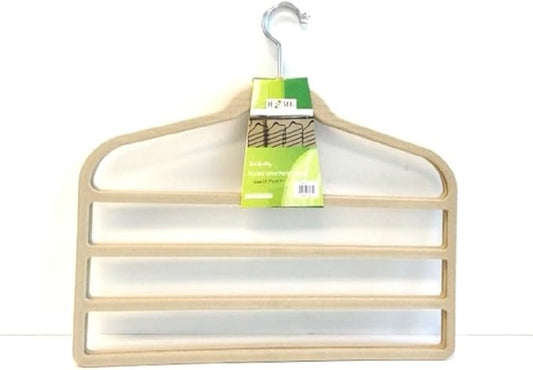 18123 Uniware (4 Tier) Flocked Velvet Pants Hanger,(Set of 4) (Cream)