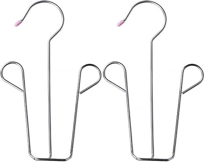 2pcs Stainless Steel Shoes Drying Rack with Anti-slip Windproof Hanging Hooks, Thickened Shoe Organizer for Balcony and Closet Storage