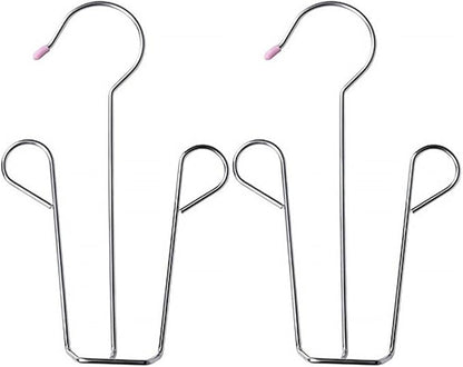 2pcs Stainless Steel Shoes Drying Rack with Anti-slip Windproof Hanging Hooks, Thickened Shoe Organizer for Balcony and Closet Storage