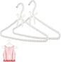 PRETYZOOM Artificial Pearl Bowknot Clothes Hangers 15.7 Inch Plastic Hangers for Home Wardrobe Wedding Bride Dress Display with Strong Load Capacity 2-Pack