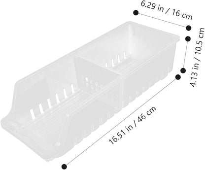 OUNONA Beverage Dispenser for Fridge Soda Can Organizer Auto Slide down Can Storage Rack Double Design Compact Storage Refrigerator Drink Organizer