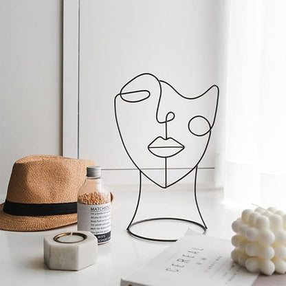 Metal Wire Statue Ladies Hat Rack Stand Hat Holder Hat Organizer, Housewarming Gifts for Home Desk Decorations(No Hat)