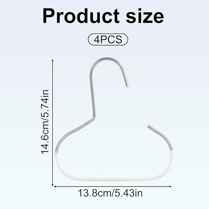 lasuroa 4pcs Hat Organizers, Durable Anti-Slip Baseball Hat Storage Hanger Practical Closet Accessories Suitable for Beanie Belt Tie Scarves Purse (White)