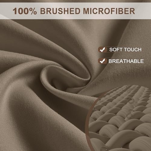 FreshCulture Twin Fitted Sheet - Hotel Quality - Ultra Soft & Breathable - Brushed Microfiber - Deep Pocket - Cooling Fitted Sheet for Twin Size Bed (Taupe) - Image 2