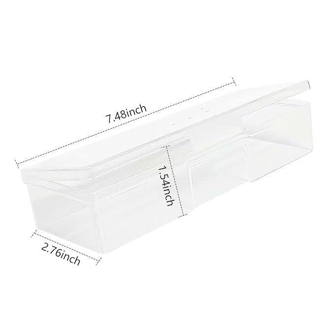 Plastic Nail Storage Manicure Tool Box, 4PCS Storage Personal Box Nail Implement Storage Box Organizer Case Box for Nail Art Pedicure Supply (Clear-4pcs, Large)
