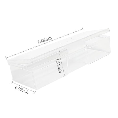 Plastic Nail Storage Manicure Tool Box, 4PCS Storage Personal Box Nail Implement Storage Box Organizer Case Box for Nail Art Pedicure Supply (Clear-4pcs, Large)