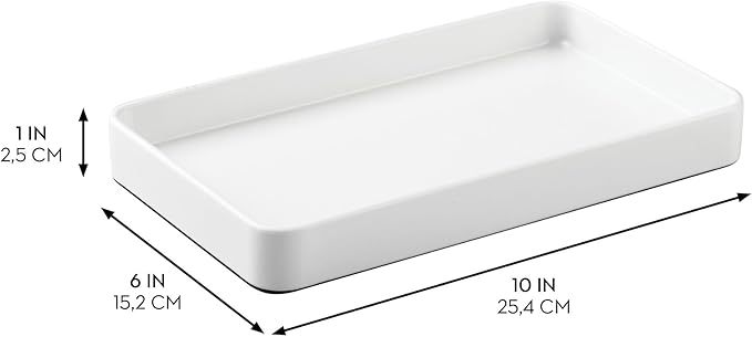 iDesign Steel Vanity Tray for Bathroom Organization and Storage - Set of 2 - White