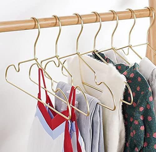Gold Metal Wire Baby Clothes Hangers,12.6” Children Coat Pants Non Slips Toddler Infant Newborn Kids Hangers, Space Saving Baby Clothes Hangers