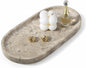 Koville Natural Silver Pearl Marble Decorative Tray, 10" x 5" Marble Vanity Tray for Bathroom Countertop Organizer Stone Trays, Catchall Tray Stone Plate for Perfume, Candles, Jewelry