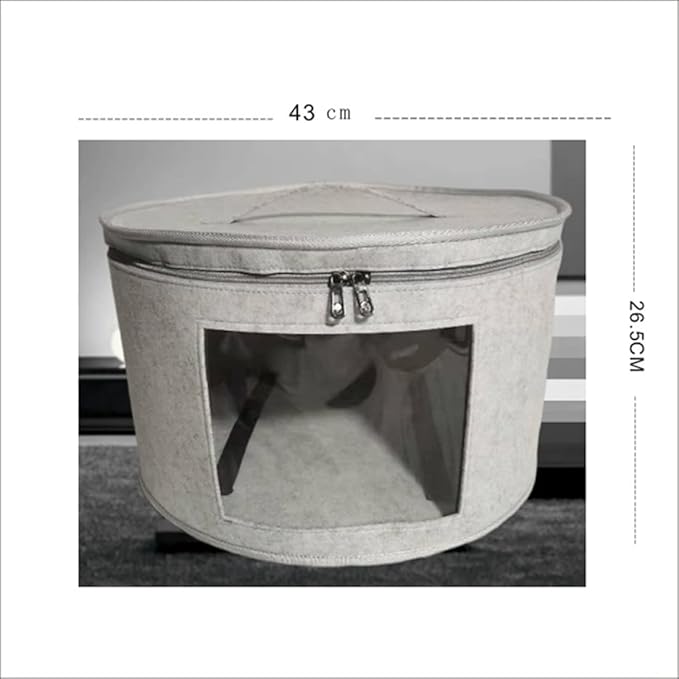 Hat Box Organizer Round Travel Hat Boxes Foldable Hat Storage Bag with Lid Hat Storage Box Hat Boxes D