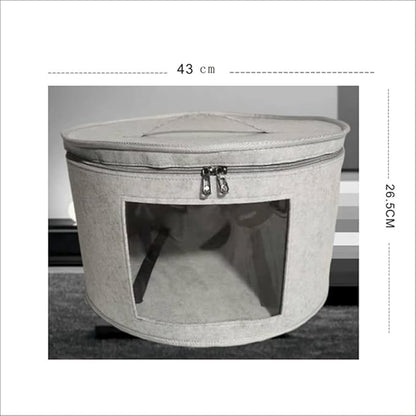 Hat Box Organizer Round Travel Hat Boxes Foldable Hat Storage Bag with Lid Hat Storage Box Hat Boxes D