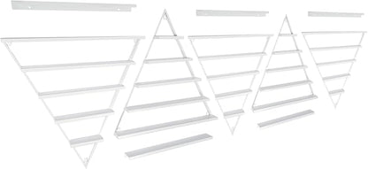Metal Wall-Mounted Nail Polish Storage Racks, 5 Tiers Nail Polish Storage Racks, 10PCS Triangular Cosmetic Display Racks, Lipstick Perfume Wall Shelf for Spa Nail Salon Shop Home (White)