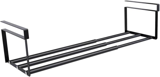 Under Shelf Rack for Partitioning Carbon Steel Hanging in Kitchen and, Black