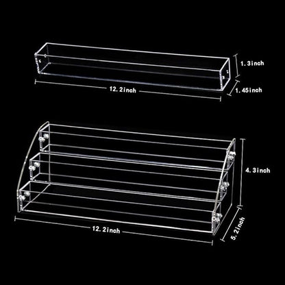 3 Tiers Acrylic Display Stands for Essential Oils Organizer Lipstick Nail Polishes Rack Dresser Makeup Storage Retail Store Case Brochure Holder Desktop Space Saver Eye Spray Dropper Bottle Container
