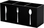 Hxezoc Black Acrylic Cutlery Storage Organizer, Plastic Silverware Caddy 3 Section Tableware Holder for Kitchen Indoor Outdoor Decoration Supplies