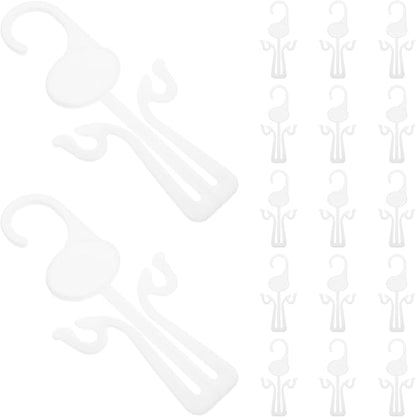 Veemoon 20pcs Plastic Shoe Hooks Hanging Organizer for Sandal Display and Drying Wall-mounted Shoe Rack for Home and Retail White
