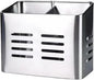 Stainless Steel Kitchen Utensil Holder for countertop, 2 Compartment Caddy & Organizer for Drying Cooking Spoons Utility Sturdy Home Kitchen Daily Use Utensil Drainer (Silver)