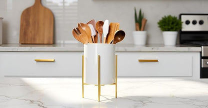 Large Utensil Holder,Ceramic Kitchen Utensil Holder for Countertop, Large Cooking Utensil Crocks for Kitchen Counter, Morden Utensil Organizer for Spatula