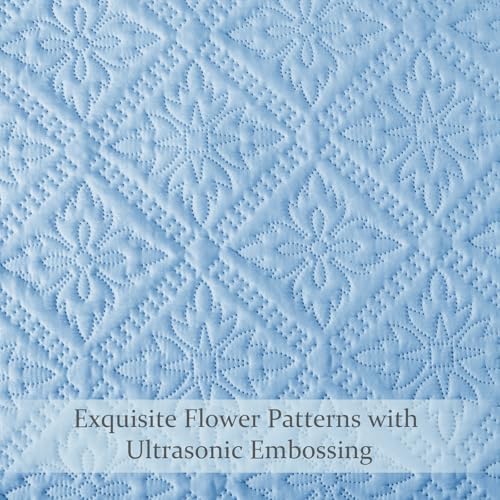 Exclusivo Mezcla Full Queen Quilt Set, Light Blue - Image 5