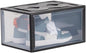 Gadpiparty Basketball Shoes Storage Box 36x26x20cm Plastic Shoes Container Black Stackable for Home Closet