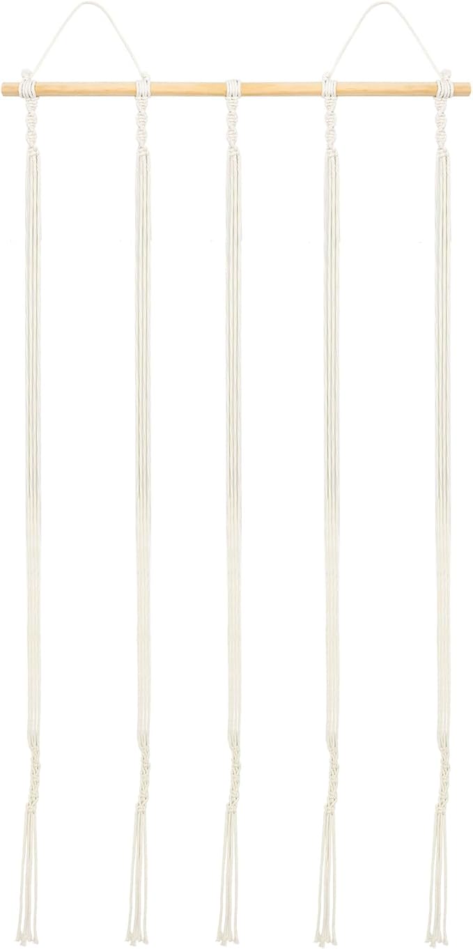 Macrame Hat Hangers for Wall - Boho Hats Rack Cowgirl Hat Holder on Wall, Bring 15 Clips Western Bedroom Decor Hat Display Country Room Decor Gift for Mother Women, 100% Natural Cotton, 31x63inch