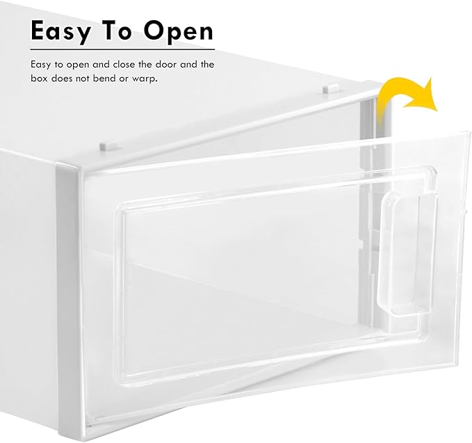 Clear Storage Bins, 6 Pack Stackable Plastic Shoe Boxes with Lids, Ideal for Closet Organization & Display (Medium)