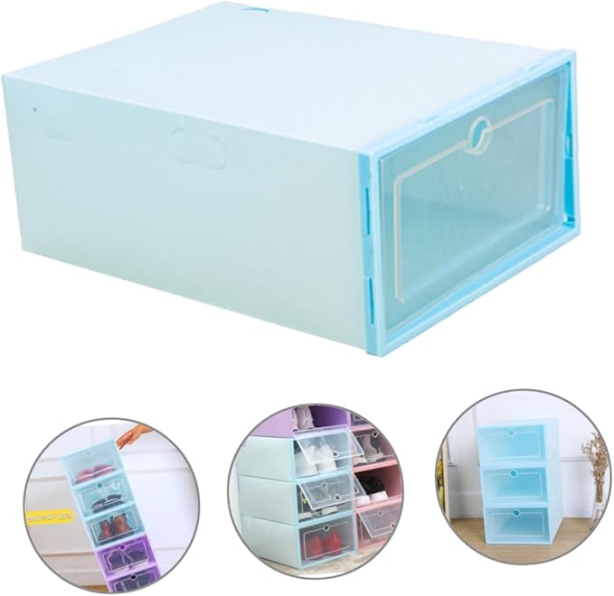 6pcs Stackable Cardboard Shoe Boxes Lids Storage for Organizing Shoes Plastic Containers