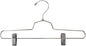 NAHANCO Metal Skirt/Pant Hangers with Metal Clips, 14" - Chrome (Pack of 25)