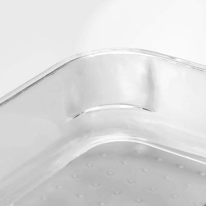 madesmart Medium Clear Storage Organizer Bin with Non-Slip Base & Soft-Grip Lining for Kitchen, Pantry, Office & Bath, Grey