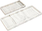 DNC Silicone Bathroom Tray for Counter, 2PC (7.9" +11.8") Vanity Tray for Countertop, Kitchen Sink Soap Tray for Dish Holder Dispenser Toilet Tank Desk Organizer