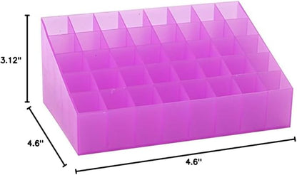 FOMIYES 40 Box 4 Rows Lipstick Holder Clear Lip Gloss Makeup Brush Holder 40 Slots Makeup Holder Cosmetic Case Lip Tint Lipstick Storage Case Dressing Table Storage Box Purple