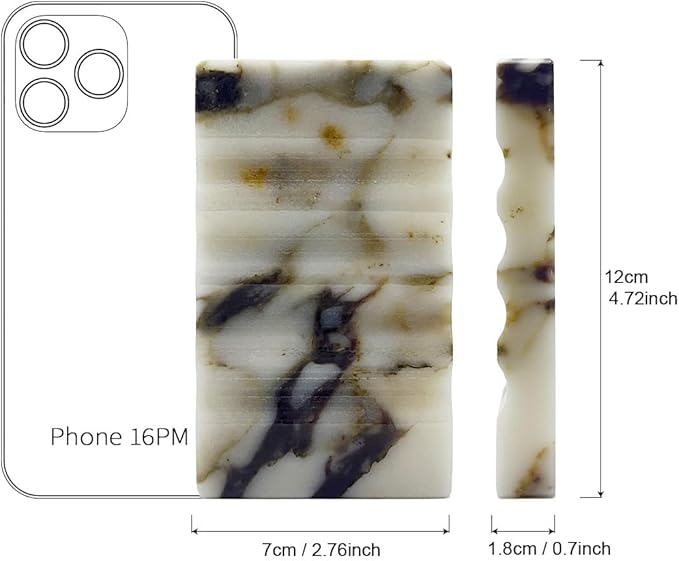 WeDoDecor Marble Soap Dish for Shower - Natural Stone Tray Stand Organizer, Decorative Bar Soap Holder | Non-Slip, Luxury Bath Accessories (Violet)