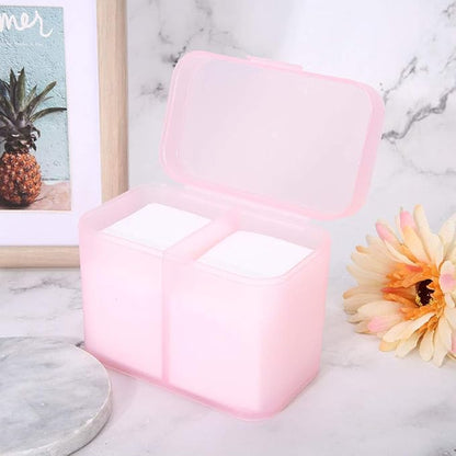 Dioche 2 Grids Nail Storage Box Nail Polish Remover Pad Storage Container Cosmetic Storage Box Organizer Holder Cotton Film Box for Nail Tools, Cosmetics And Crafts Storage Boxes()