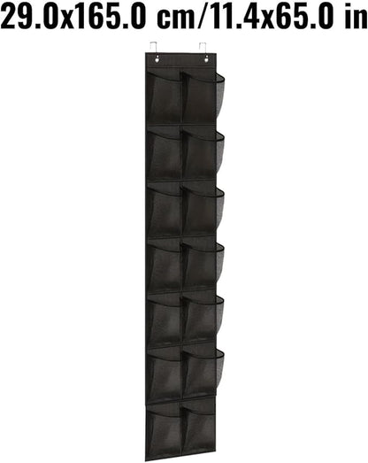 Over the Door Shoe Organizer for Bedroom Door with Multiple Pockets - Hanging Shoe Storage Bag Caddy