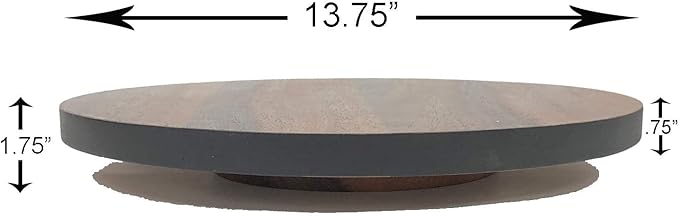 Woodard & Charles Round Lazy Susan Turntable with Stainless Steel Ball Bearing Mechanism (Black)
