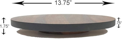 Woodard & Charles Round Lazy Susan Turntable with Stainless Steel Ball Bearing Mechanism (Black)