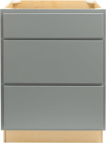 Quicklock RTA (Ready-to-Assemble) | Base Kitchen Cabinets - Shaker Style | Made in America (Magnetic Gray, 36" Wx34.5 Hx24 D 3 Drawer)