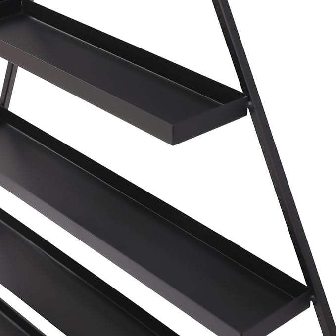 Wall-Mounted Nail Polish Rack, Set of 6 Triangular Black Nail Polish Shelf Lipstick Perfume Cosmetic Display Shelf for Home Spa Nail Salon Shop