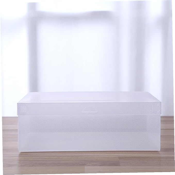 Garneck 6pcs Plastic Flip Shoe Box Cubby Organizers Lids Storage Boxes for Shoes Home Office