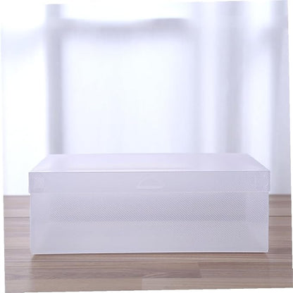 Garneck 6pcs Plastic Flip Shoe Box Cubby Organizers Lids Storage Boxes for Shoes Home Office