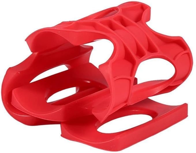 Drink Holder Silicone Beer Cola Wine Bottle Mats, Water Bottles & Food Cans Rack Holder Stack, Perfect Kitchen Cabinet and Fridge Stack Storage, Bottles Cans Fridge Organizer, 1 Pcs, Red