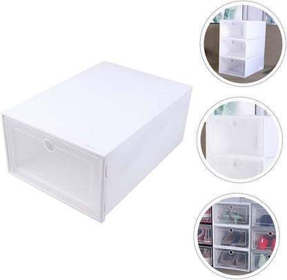 Alipis 6pcs Transparent Stackable Shoes Organizer Space-saving Breathable Design Material for Closet Home Storage