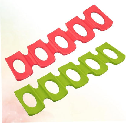 2pcs Silicone Beer Mat Organizer Stacking Rack for Wine Bottles and Cans Drinks Pad for Home Party Refrigerator Bar Green Red
